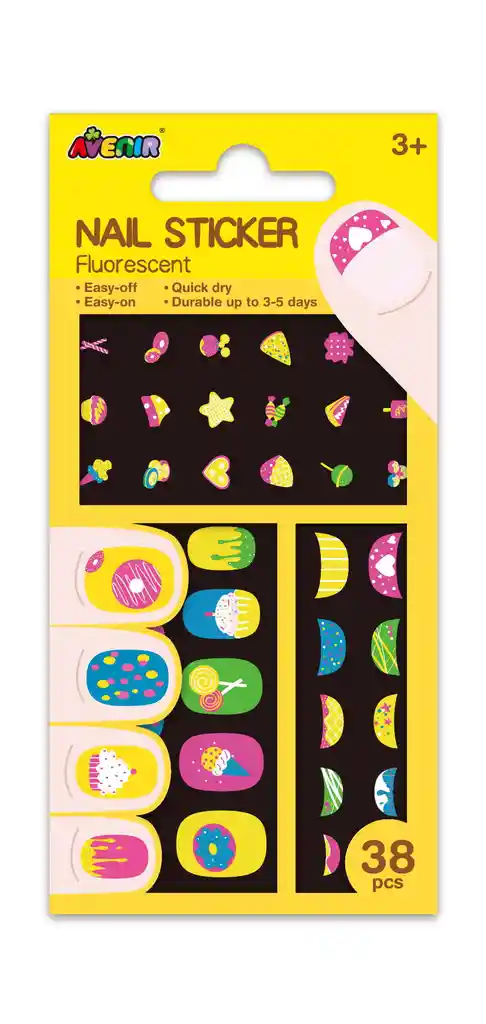 Juego Stickers De Uñas Infantiles Galletas Para Niños