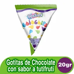 Festival Golochips Gotitas de Chocolate con Sabor a Tutifruti