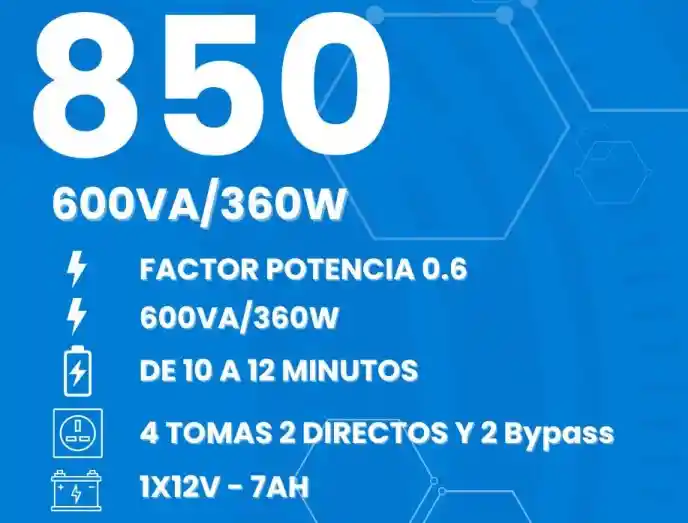 Ups Gp850 Con 600va De Potencia, Batería Integrada Y Protección Total Para Tus Equipos En Casa U Oficina. Silenciosa, Compacta Y Confiable