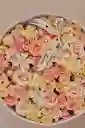 Cilindro Lujoso De Flores ''inicio De Primavera'' Tonos Salmon, Rosas, Mini Rosa Y Orquideas