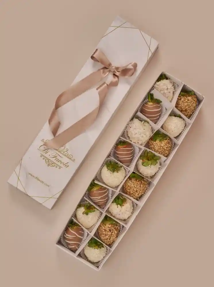 Fresas Con Chocolate, Caja Elegante X 16. Edición Mamá