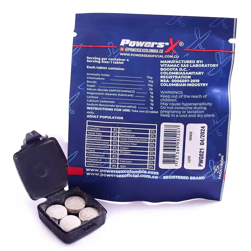 Potenciador Masculino Power Sex X24 Pastillas Retarda