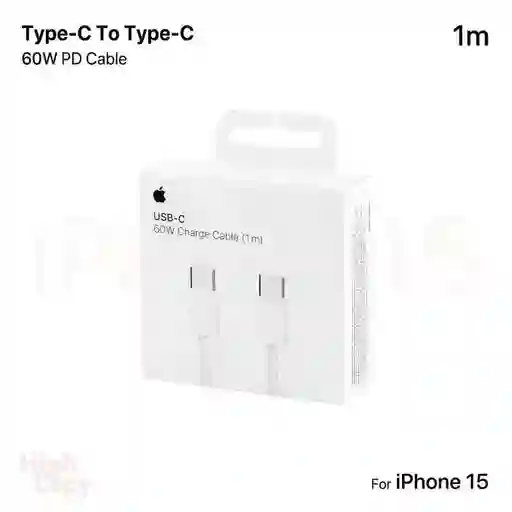 Cable Cargador Iphone 15 Carga Rapida 60w 1:1 Tipo C Generico