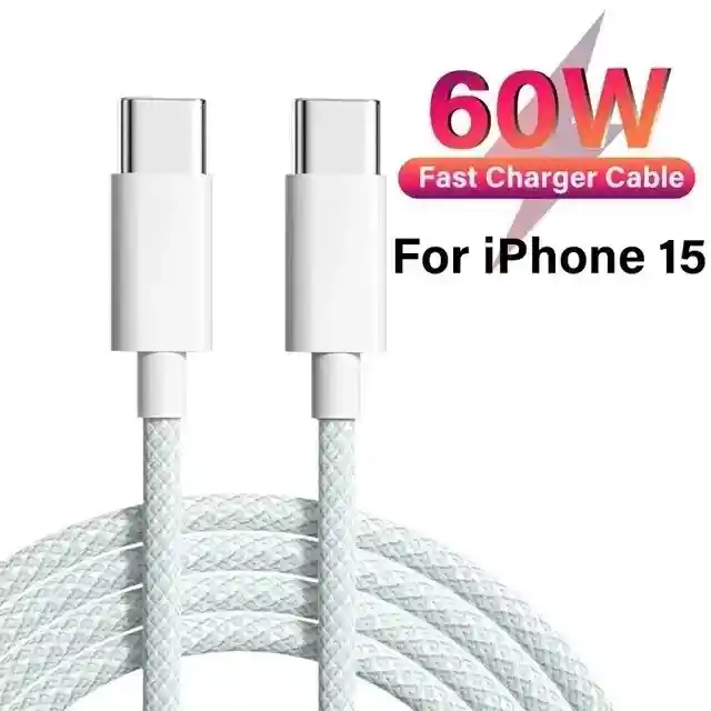 Cable Cargador Iphone 15 Carga Rapida 60w 1:1 Tipo C Generico