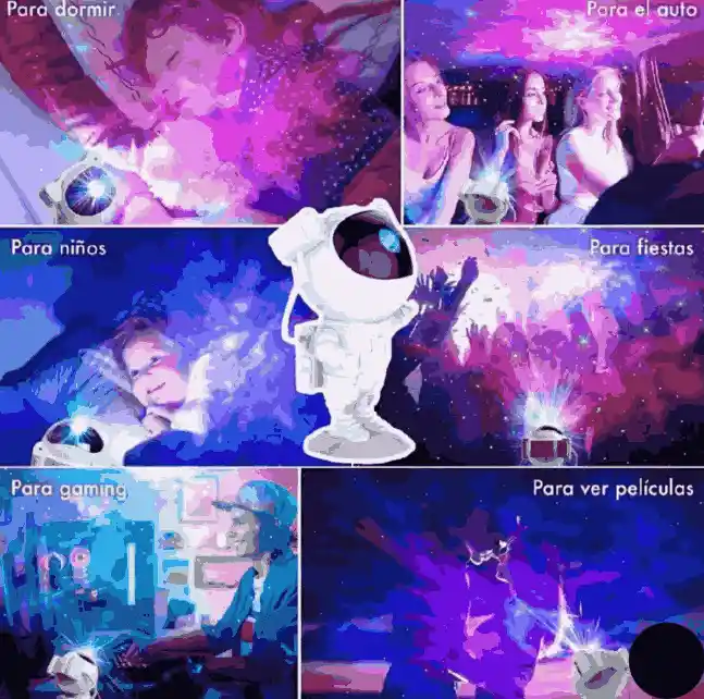 Proyector De Estrellas Astronautas Luz De Noche Para Niños