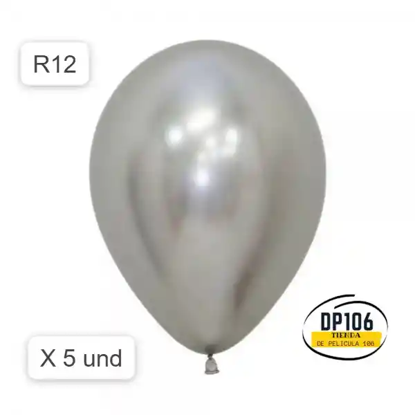 Bombas / Globos Plata X 5 Und
