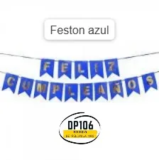 Feston De Feliz Cumpleaños Azul
