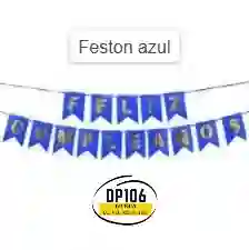 Feston De Feliz Cumpleaños Azul