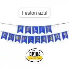 Feston De Feliz Cumpleaños Azul