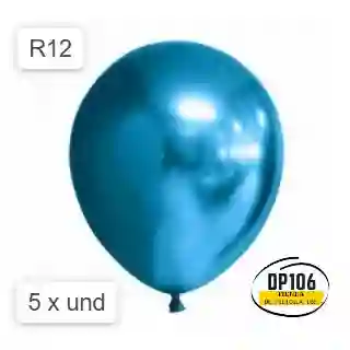Bombas / Globos Azul Metalizada X 5 Und
