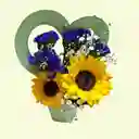 Mini Girasoles En Capuchón De Corazón