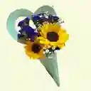 Mini Girasoles En Capuchón De Corazón