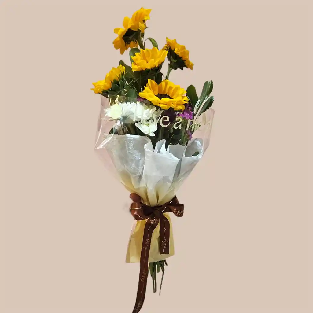 Bouquet Mini Girasoles Y Flores