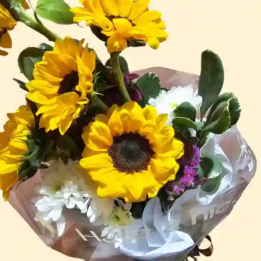 Bouquet Mini Girasoles Y Flores