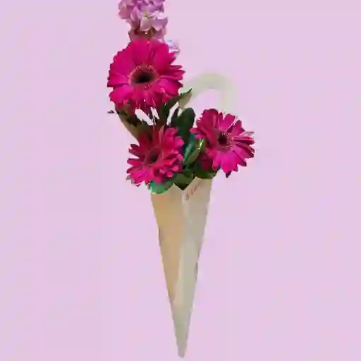 Gerberas En Capuchón De Corazón