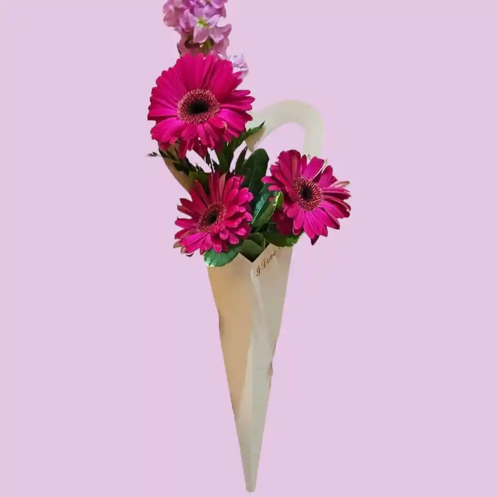 Gerberas En Capuchón De Corazón