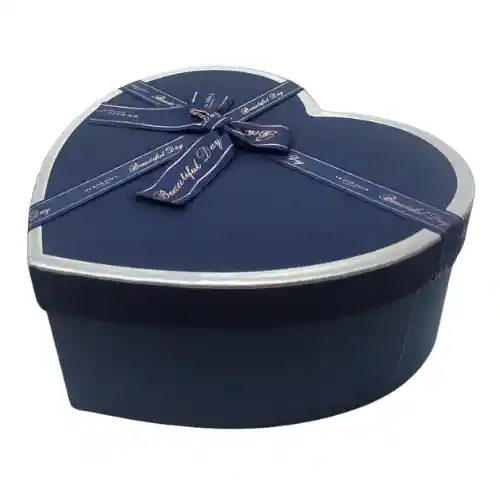 Caja De Regalo Corazon Azul Oscuro Ar1042 Grande