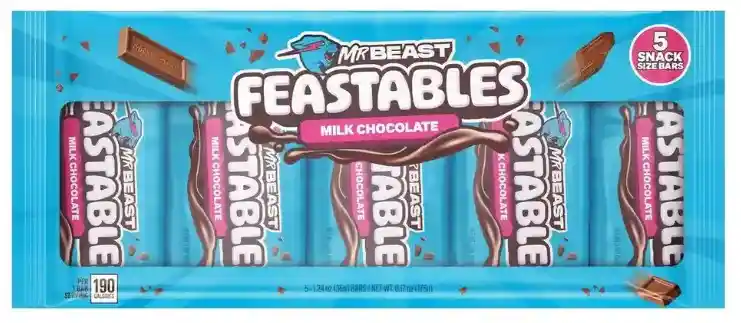 Mr Beast Feastables Chocolatina Milk Chocolate 35g X 5 Unidades
