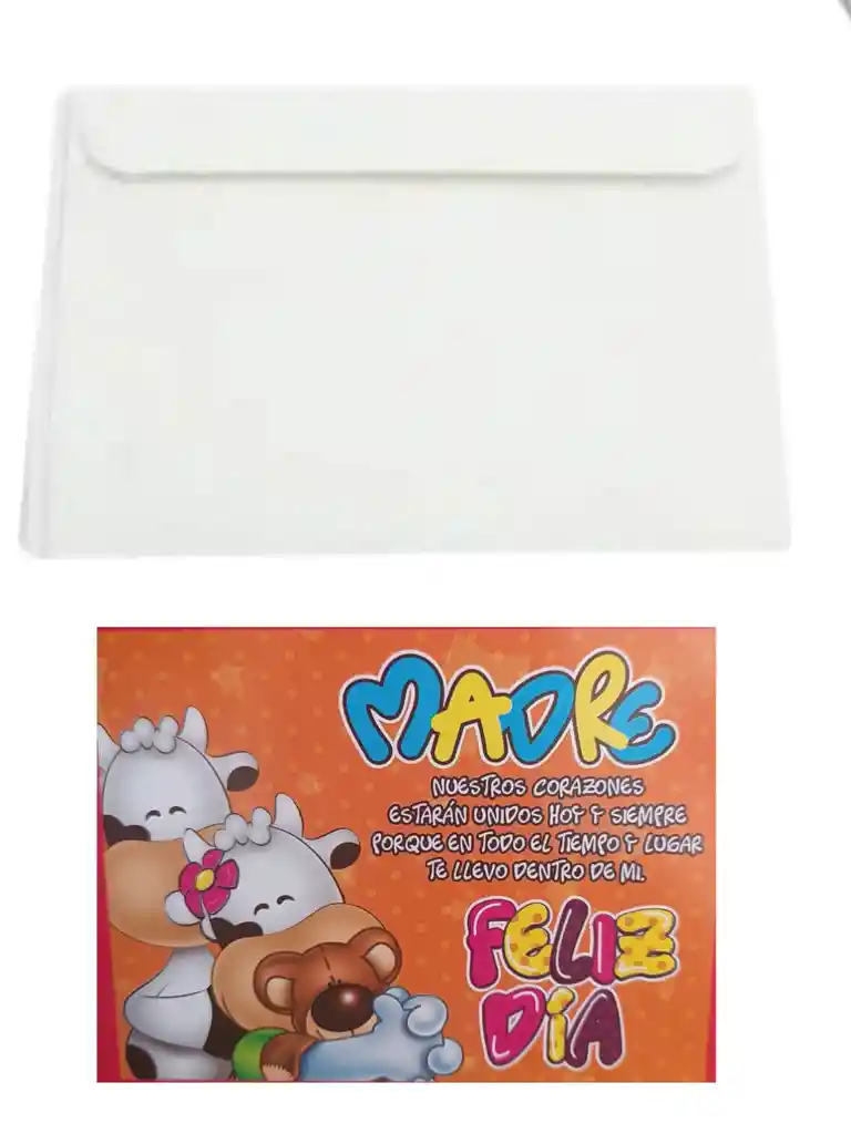 Tarjeta Regalo Mensaje Feliz Dia De La Madre Con Sobre Blanco 9x12 Cm Caligrafía Timoteo