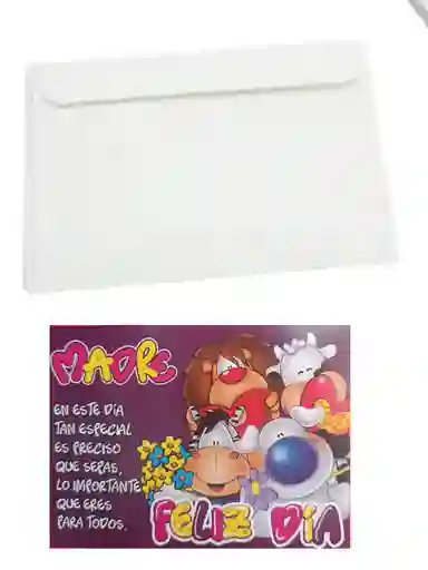 Tarjeta Regalo Mensaje Feliz Dia De La Madre Con Sobre Blanco 9x12 Cm Caligrafía Timoteo