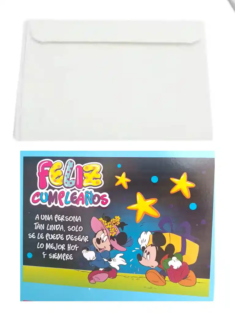 Tarjeta Regalo Mensaje Feliz Cumpleaños Con Sobre Blanco 9x12 Cm Caligrafía Timoteo