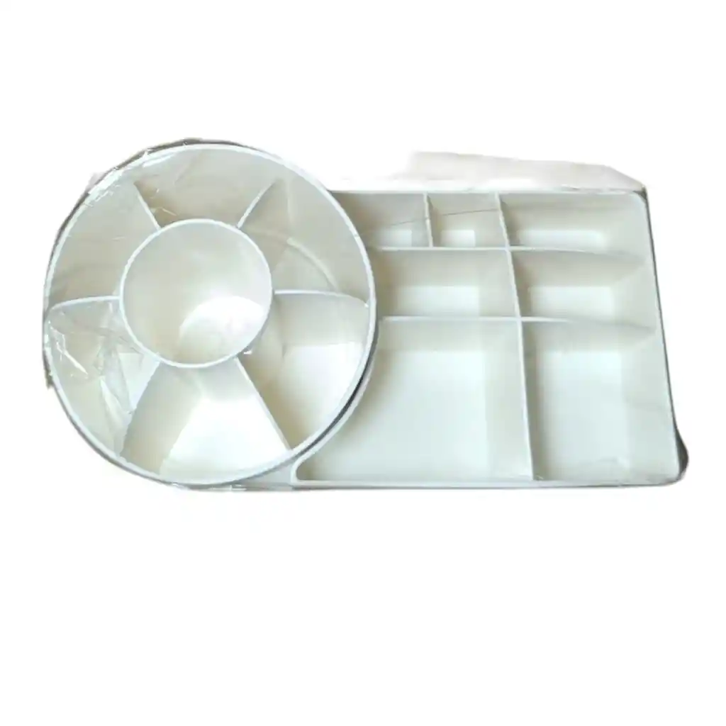 Organizador De Brochas Y Maquillaje Giratorio Blanco