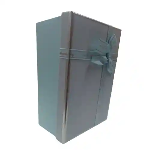 Caja De Regalo Rectangular Azul Claro Mediana