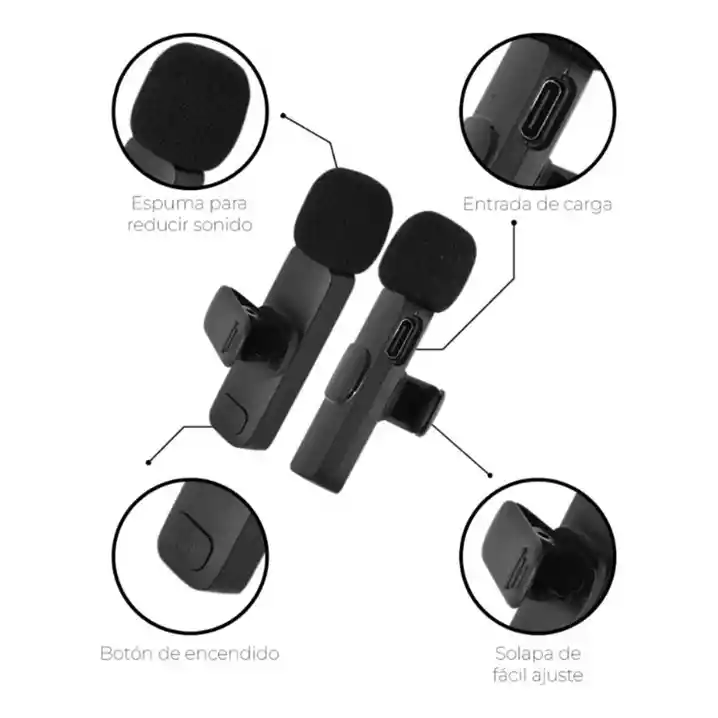 Micrófono Inalámbrico Solapa K9 X2 Microfonos Conector Tipo C