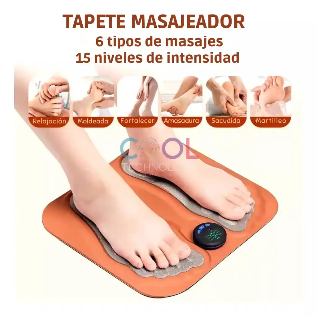Tapete Masajeador Pies Circulación Electroestimulador 3d