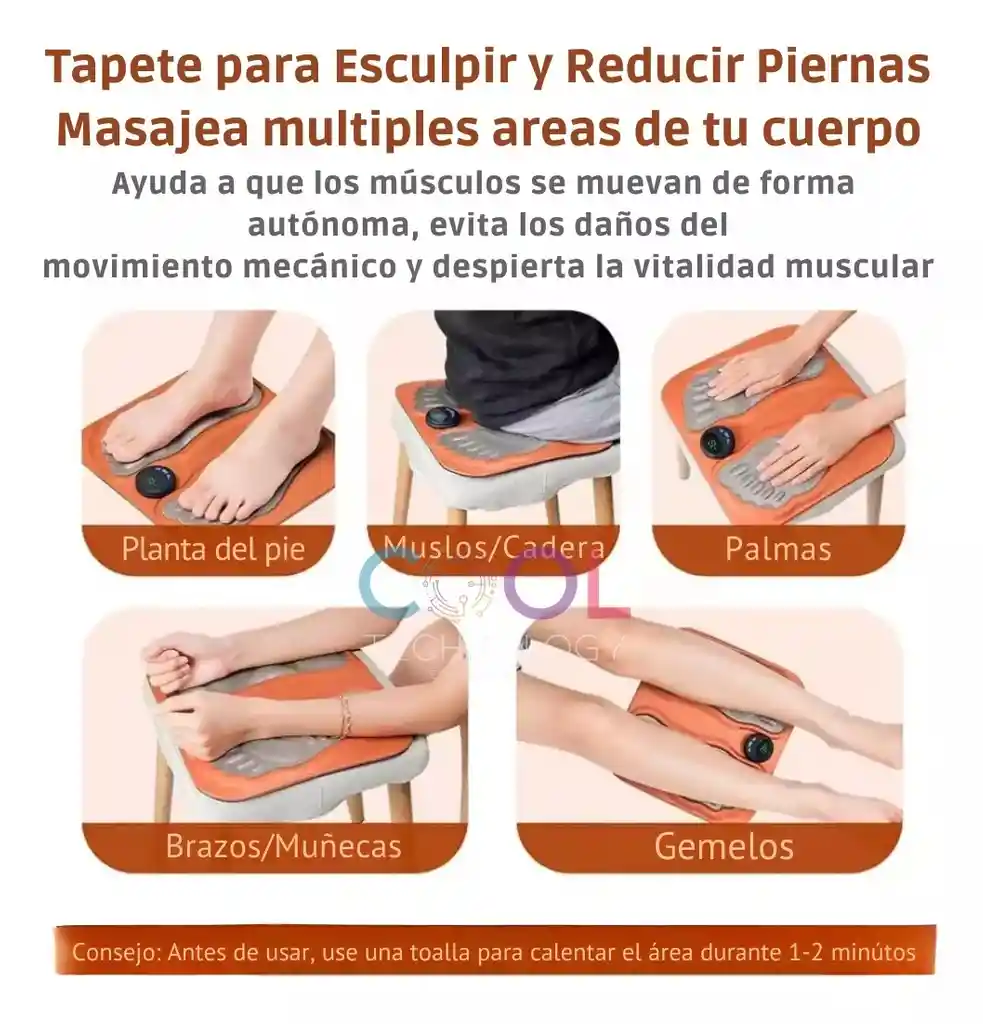Tapete Masajeador Pies Circulación Electroestimulador 3d