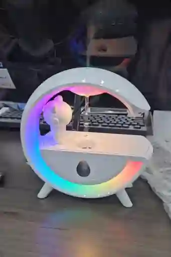 Humidificador Antigravedadcon Difusor Lámpara Led Parlante Bluetooth