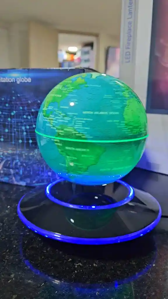 Globo Terráqueo Flotante Con Base Iluminada