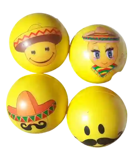 Pelota Anti Estrés Emoji X6 Colores Surtidos