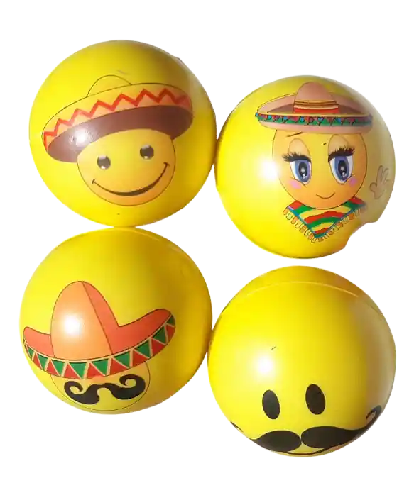 Pelota Anti Estrés Emoji X6 Colores Surtidos