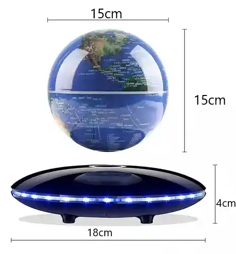 Globo Terráqueo Flotante Con Base Iluminada