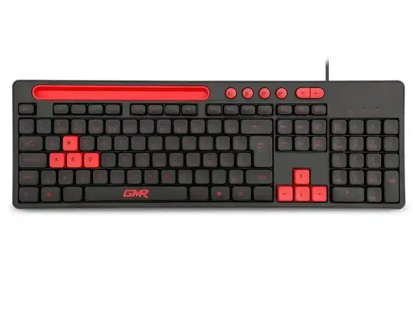 Teclado Gaming Gk-120 Tc504 Usb Con Soporte Para Celular, Teclas Multimedia Silenciosas Y Cable De 1.5m Ideal Para Juegos Y Streaming