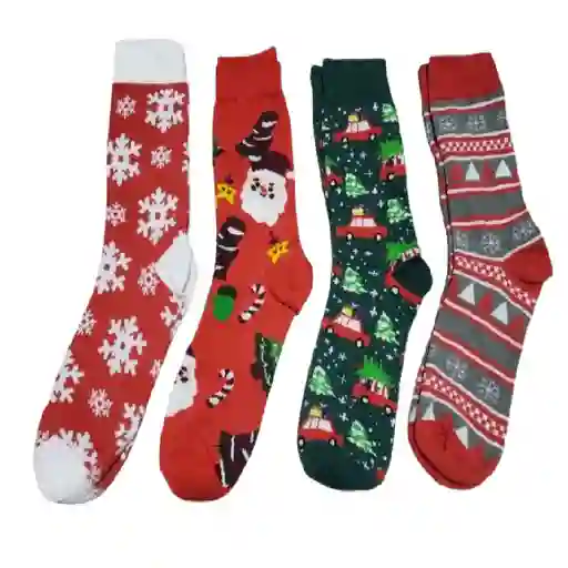 Paquete 4 Pares De Medias Navideñas