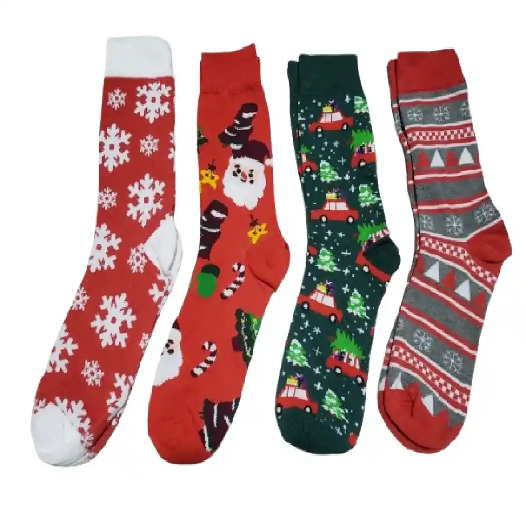 Paquete 4 Pares De Medias Navideñas