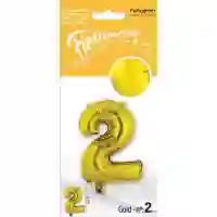 Numero 2 Con Base De 6 Pulgada Dorado