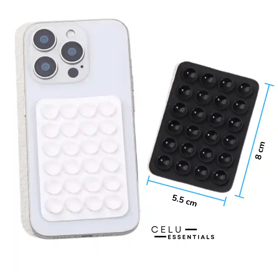 Soporte Celular Chupitos De Succión Silicona Negro