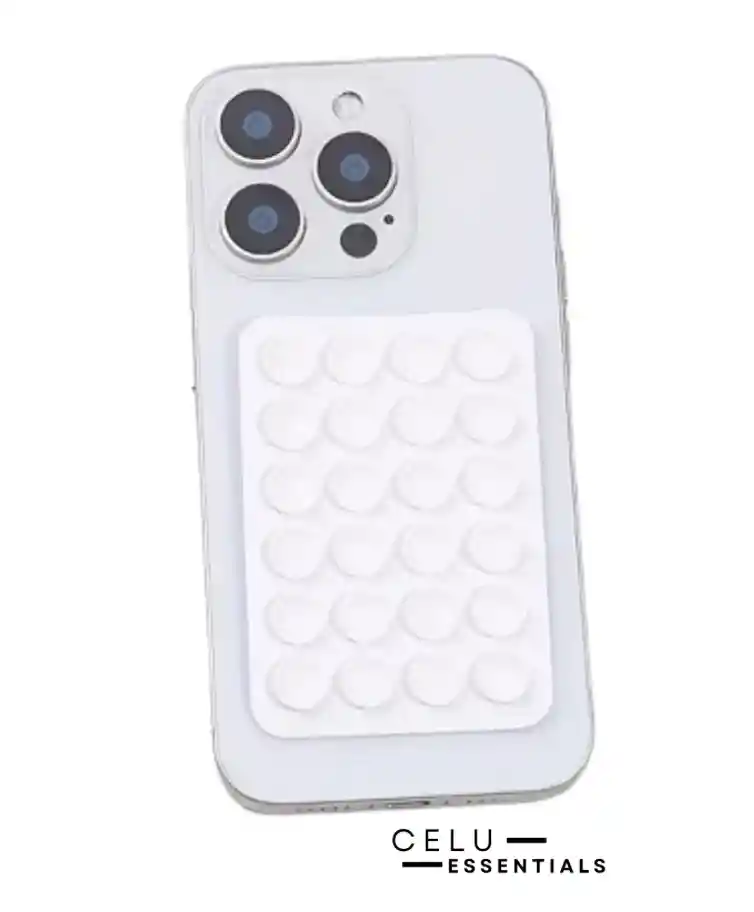 Soporte Celular Chupitos De Succión Silicona Blanco