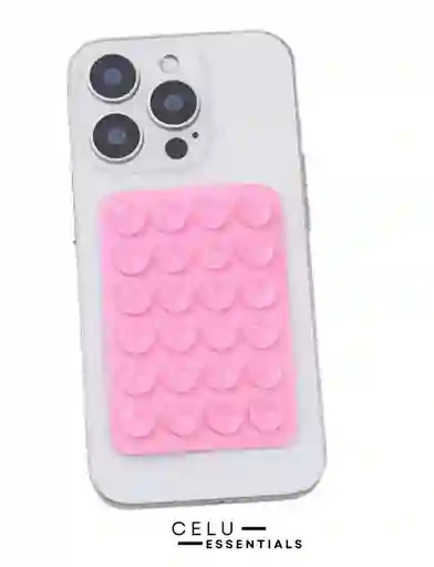 Soporte Celular Chupitos De Succión Silicona Rosa