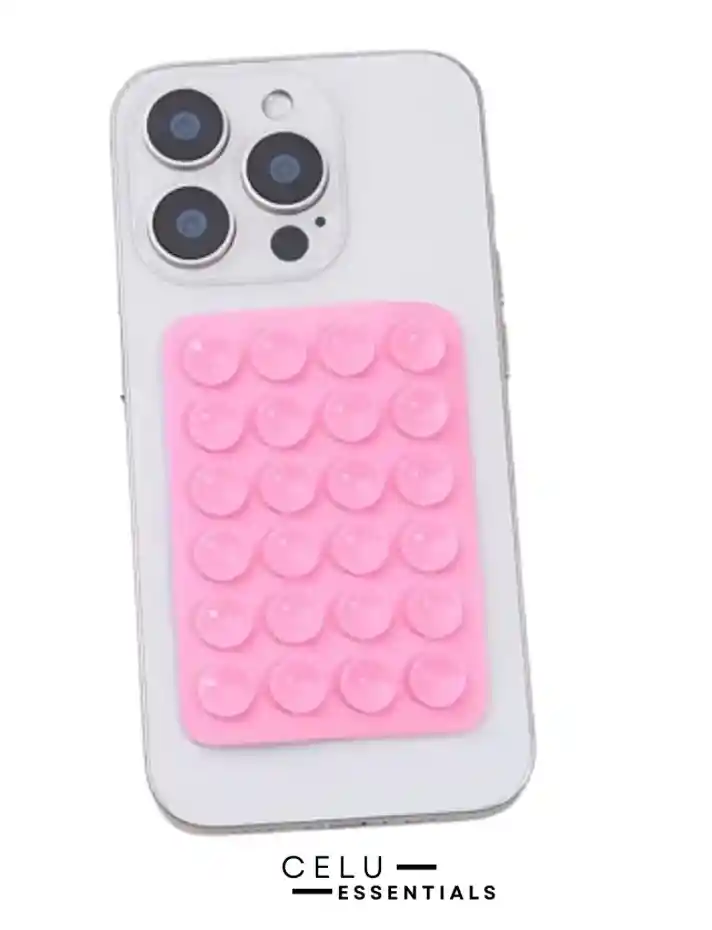 Soporte Celular Chupitos De Succión Silicona Rosa