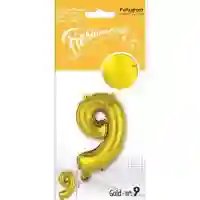 Numero 9 Con Base 6 Pulgada Dorado