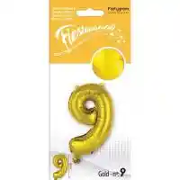 Numero 9 Con Base 6 Pulgada Dorado