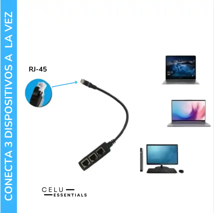 Adaptador Divisor De Cable Ethernet 3 Puestos