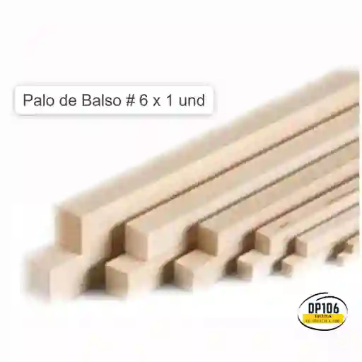 Palo De Balso Cuadrado # 6 X 1 Und