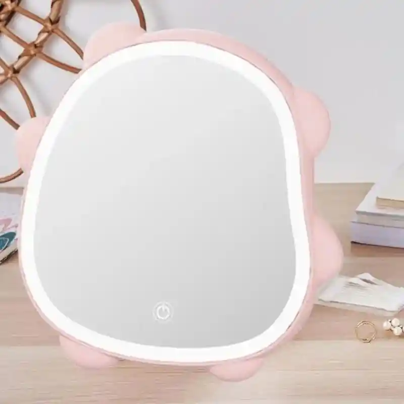 Espejo Luz Led Usb Para Maquillaje Forma De Osito