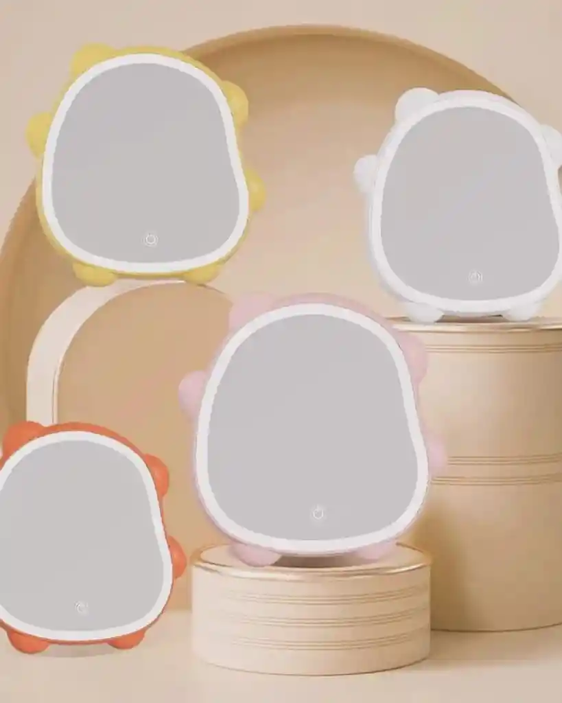 Espejo Luz Led Usb Para Maquillaje Forma De Osito