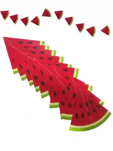 Banderín Guirnalda Fiesta Sandia Fruta Tropical Decoración